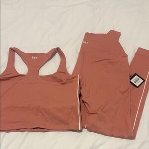 SET Active Rust Leggings and Sports Bra Set